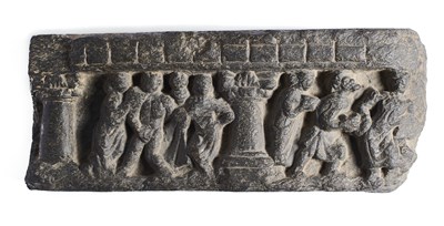 Lot 194 - A SMALL GANDHARA GREY SCHIST FRIEZE FRAGMENT, NORTH WEST FRONTIER REGION, PAKISTAN, 3RD/4TH CENTURY