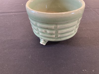 Lot 60 - A CHINESE LONGQUAN CELADON 'TRIGRAM' CENSER