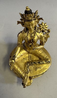 Lot 183 - A GILT-BRONZE FIGURE OF TARA, TIBET, 16TH CENTURY