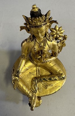 Lot 183 - A GILT-BRONZE FIGURE OF TARA, TIBET, 16TH CENTURY