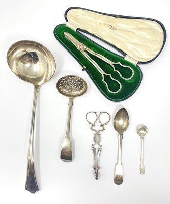 Lot 100 - ASSORTED ENGLISH SILVER SERVING PIECES
