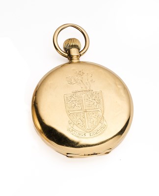 Lot 155 - A GOLD HUNTER POCKET WATCH, SWISS, CIRCA 1900