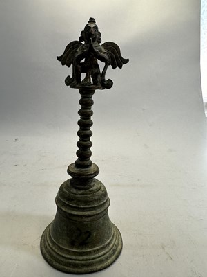Lot 119 - A BRONZE RITUAL BELL, NEPAL, 19TH CENTURY