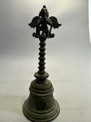 Lot 119 - A BRONZE RITUAL BELL, NEPAL, 19TH CENTURY