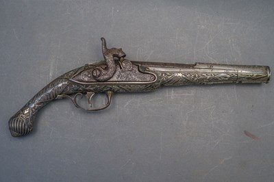 Lot 75 - A 22 BORE BALKAN PERCUSSION KUBUR PISTOL, ALBANIA, SECOND QUARTER OF THE 19TH CENTURY