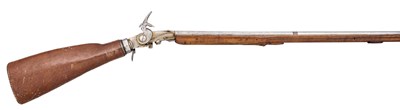 Lot 287 - A 90 BORE GERMAN BUTT RESERVOIR AIR GUN, SECOND HALF OF THE 18TH CENTURY