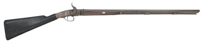 Lot 263 - A 60 BORE BUTT RESERVOIR AIR RIFLE, CIRCA 1800