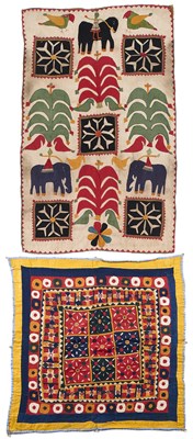 Lot 196 - TWO COTTON APPLIQUE PANELS, GUJARAT, WESTERN INDIA, 20TH CENTURY