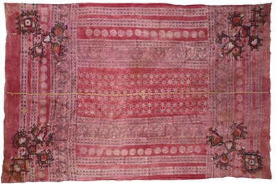 Lot 194 - A GROOM'S WEDDING SHAWL (MALIR), PROBABLY BARMER, RAJASTHAN, INDIA, 20TH CENTURY