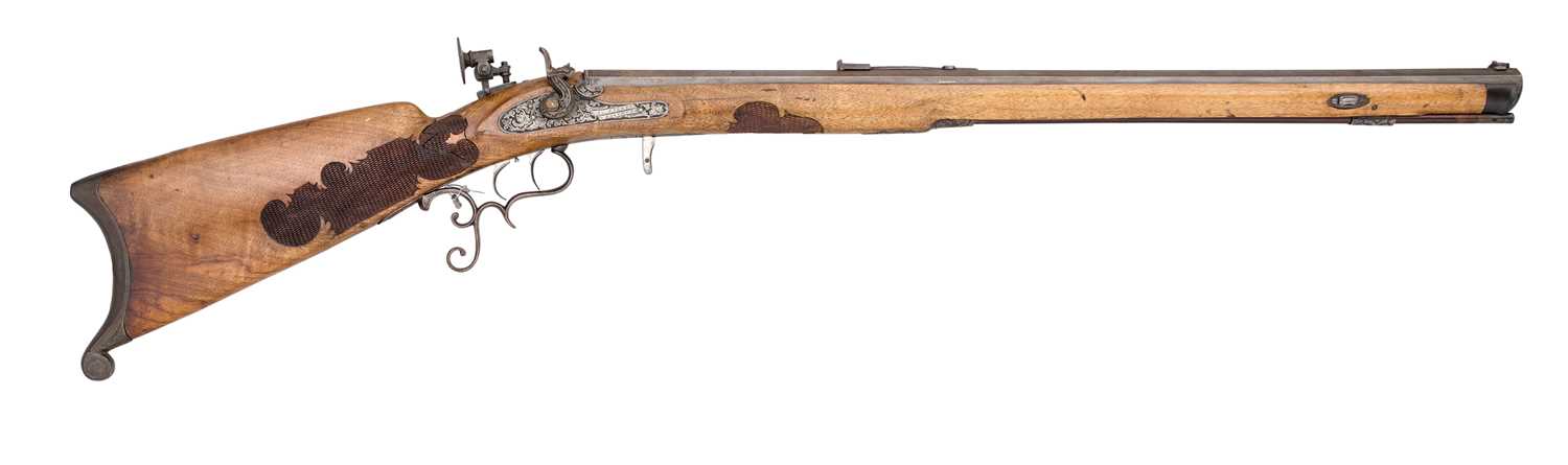 Lot 284 - AN AUSTRIAN 140 BORE BREECH-LOADING PUMP AIRGUN, J. SIEGEL, SALZBURG, CIRCA 1850
