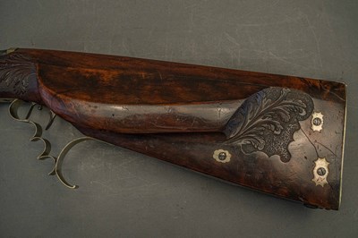 Lot 284 - AN AUSTRIAN 140 BORE BREECH-LOADING PUMP AIRGUN, J. SIEGEL, SALZBURG, CIRCA 1850