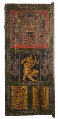 Lot 171 - A PAINTED DOOR, TIBET, 19TH CENTURY