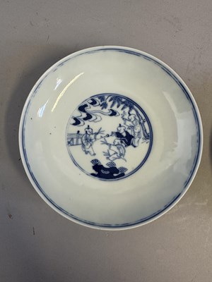 Lot 110 - A PAIR OF CHINESE BLUE AND WHITE 'BOYS' SAUCER DISHES, QING DYNASTY, 19TH CENTURY