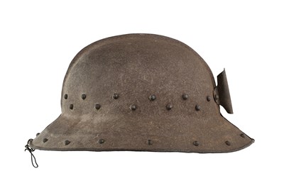 Lot 150 - A PIKEMAN'S POT HELMET IN THE ENGLISH STYLE OF CIRCA 1630, 20TH CENTURY