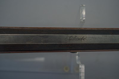 Lot 253 - A 130 BORE BAVARIAN BREECH-LOADING AIR GUN OF BELLOWS TYPE BY F. FACKLER IN AICHACH, MID-19TH CENTURY