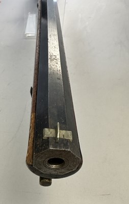 Lot 253 - A 130 BORE BAVARIAN BREECH-LOADING AIR GUN OF BELLOWS TYPE BY F. FACKLER IN AICHACH, MID-19TH CENTURY