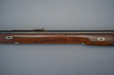 Lot 253 - A 130 BORE BAVARIAN BREECH-LOADING AIR GUN OF BELLOWS TYPE BY F. FACKLER IN AICHACH, MID-19TH CENTURY