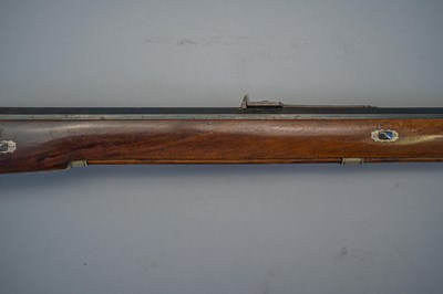 Lot 253 - A 130 BORE BAVARIAN BREECH-LOADING AIR GUN OF BELLOWS TYPE BY F. FACKLER IN AICHACH, MID-19TH CENTURY