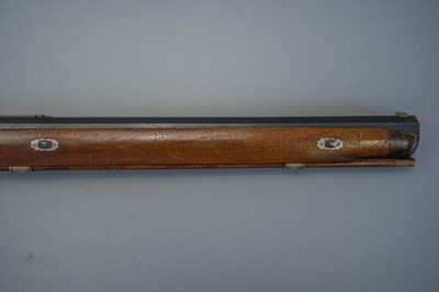 Lot 253 - A 130 BORE BAVARIAN BREECH-LOADING AIR GUN OF BELLOWS TYPE BY F. FACKLER IN AICHACH, MID-19TH CENTURY