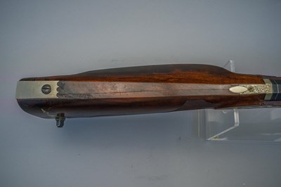 Lot 253 - A 130 BORE BAVARIAN BREECH-LOADING AIR GUN OF BELLOWS TYPE BY F. FACKLER IN AICHACH, MID-19TH CENTURY