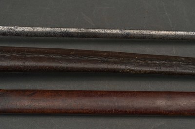 Lot 80 - A NORTH EUROPEAN SMALL SWORD AND TWO SCABBARDS