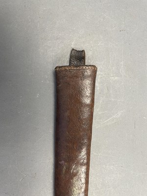 Lot 127 - THREE LEATHER-COVERED WOODEN SCABBARDS, LATE 17TH AND 18TH CENTURIES