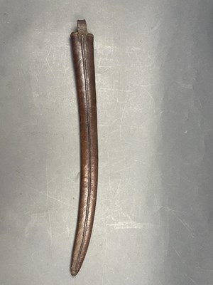 Lot 127 - THREE LEATHER-COVERED WOODEN SCABBARDS, LATE 17TH AND 18TH CENTURIES