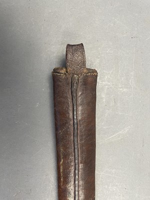 Lot 127 - THREE LEATHER-COVERED WOODEN SCABBARDS, LATE 17TH AND 18TH CENTURIES