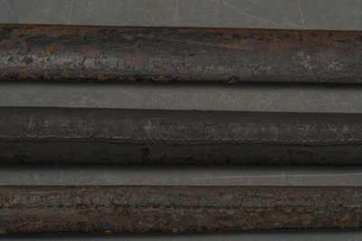 Lot 127 - THREE LEATHER-COVERED WOODEN SCABBARDS, LATE 17TH AND 18TH CENTURIES