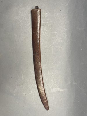 Lot 127 - THREE LEATHER-COVERED WOODEN SCABBARDS, LATE 17TH AND 18TH CENTURIES