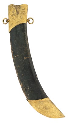Lot 128 - A SCABBARD FOR A DECORATED SHORTSWORD, MID-18TH CENTURY, PROBABLY GERMAN