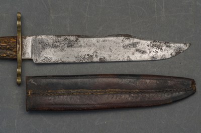 Lot 83 - A HUNTING KNIFE RETAILED BY COGSWELL & HARRISSON, 142 BOND STREET & 226 STRAND, LATE 19TH CENTURY