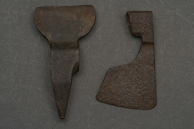Lot 81 - AN AXE HEAD, POSSIBLY 15TH CENTURY AND ANOTHER, 19TH CENTURY
