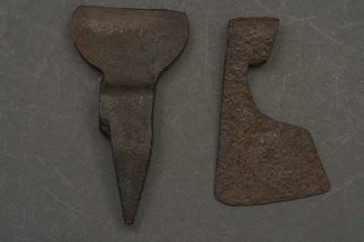 Lot 81 - AN AXE HEAD, POSSIBLY 15TH CENTURY AND ANOTHER, 19TH CENTURY