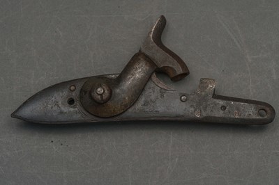 Lot 165 - A DETACHED PERCUSSION LOCK, STARR ARMS CO, YONKERS N.Y., AND FURTHER ELEMENTS OF PERCUSSION LOCKS, CIRCA 1850-80