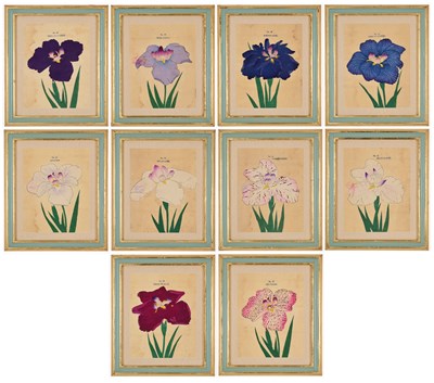 Lot 146 - A GROUP OF TEN JAPANESE HAND-COLOURED BOTANICAL WOODBLOCK PRINTS, CIRCA 1890