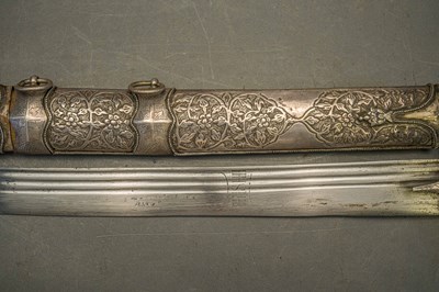 Lot 99 - AN ARAB SILVER-MOUNTED SHAMSHIR, 19TH CENTURY, PROBABLY SYRIA