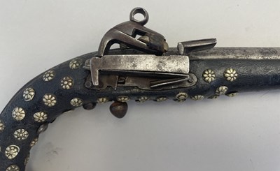 Lot 117 - A 28 BORE CAUCASIAN MIQUELET-LOCK HOLSTER PISTOL, EARLY 19TH CENTURY