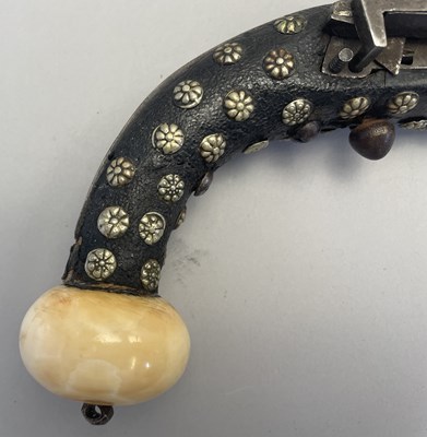 Lot 117 - A 28 BORE CAUCASIAN MIQUELET-LOCK HOLSTER PISTOL, EARLY 19TH CENTURY