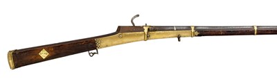 Lot 114 - A 28 BORE INDIAN MATCHLOCK GUN, 19TH CENTURY