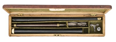 Lot 264 - A CASED 110 BORE AIR CANE RIFLE, LATE 19TH CENTURY