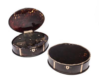 Lot 173 - A PAIR OF GOLD-MOUNTED TORTOISESHELL BOXES, PROBABLY DUTCH COLONIAL 18TH / 19TH CENTURY