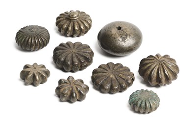 Lot 258 - A GROUP OF NINE BRONZE OPIUM WEIGHTS, INDIA, 18TH/19TH CENTURY