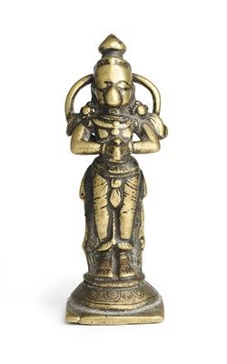 Lot 227 - A BRONZE FIGURE OF HANUMAN, DECCAN, CIRCA 18TH CENTURY