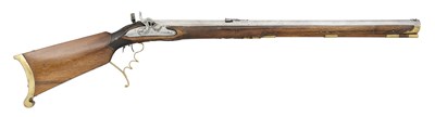 Lot 249 - A 32 BORE AUSTRIAN PERCUSSION SPORTING RIFLE SIGNED FENT, STEYR, CIRCA 1860