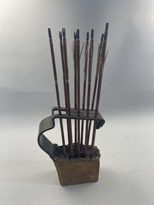 Lot 8 - A SMALL JAPANESE ARCHERY SET, EDO PERIOD, 19TH CENTURY