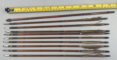 Lot 8 - A SMALL JAPANESE ARCHERY SET, EDO PERIOD, 19TH CENTURY