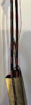 Lot 4 - A JAPANESE CASED ARCHERY SET COMPRISING A PAIR OF BOWS DATED 1839, QUIVERS, EIGHT ASSOCIATED ARROWS, EDO PERIOD, 19TH CENTURY