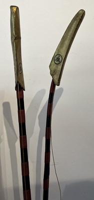Lot 4 - A JAPANESE CASED ARCHERY SET COMPRISING A PAIR OF BOWS DATED 1839, QUIVERS, EIGHT ASSOCIATED ARROWS, EDO PERIOD, 19TH CENTURY
