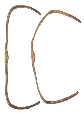 Lot 22 - TWO PERSIAN DECORATED REFLEX COMPOSITE BOWS, QAJAR, 18TH/19TH CENTURY